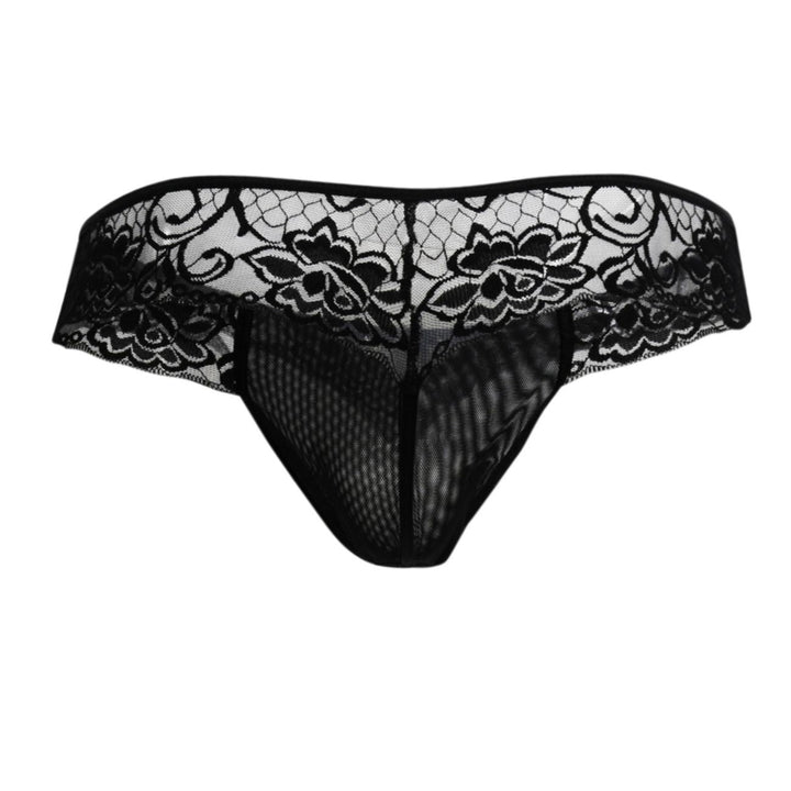 CandyMan men's black 99392 lace thong – sheer low-rise minimal coverage underwear
