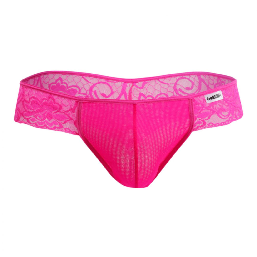 CandyMan men's pink 99392 lace thong – sheer low-rise minimal coverage underwear