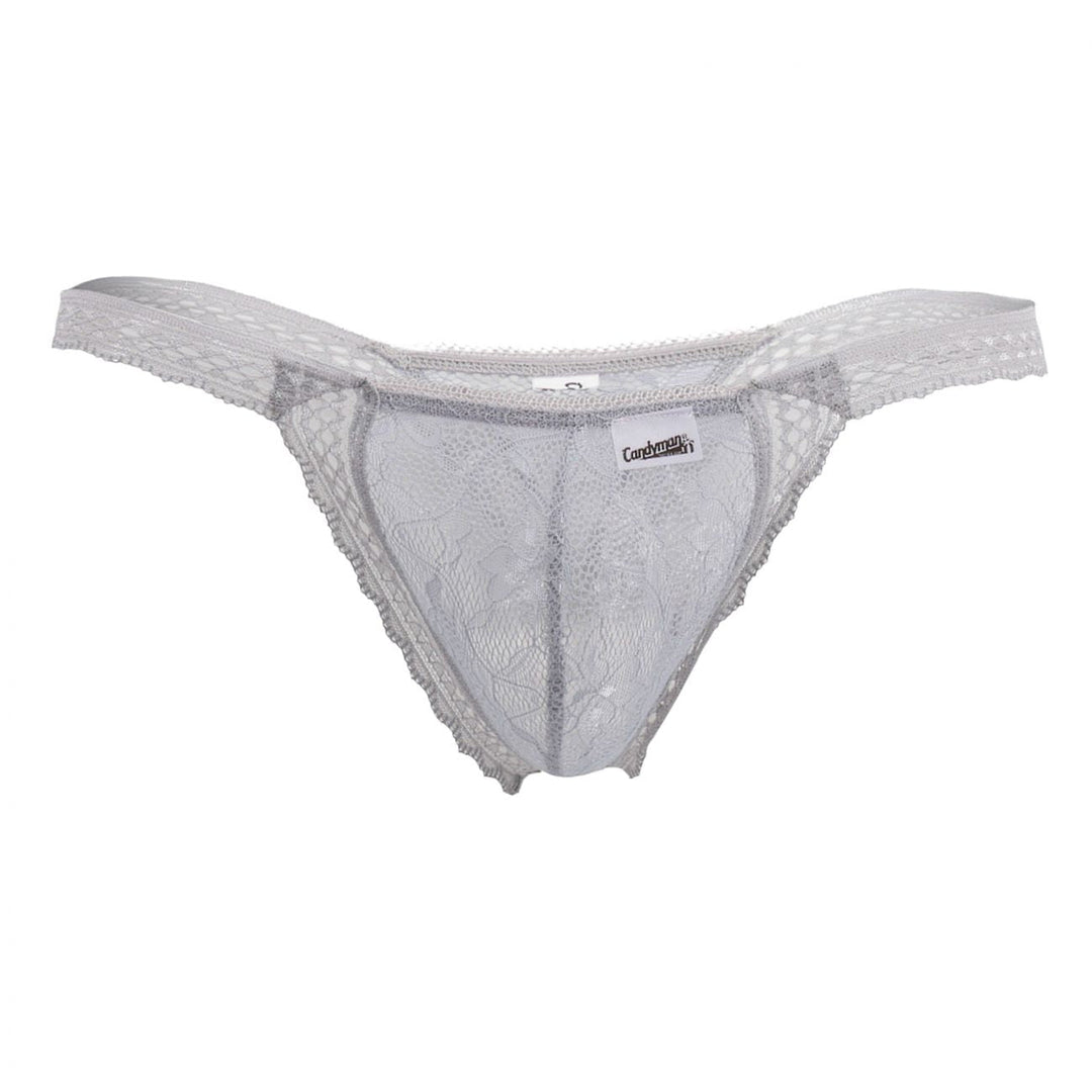 CandyMan Double Lace Thongs in Gray – men's thongs