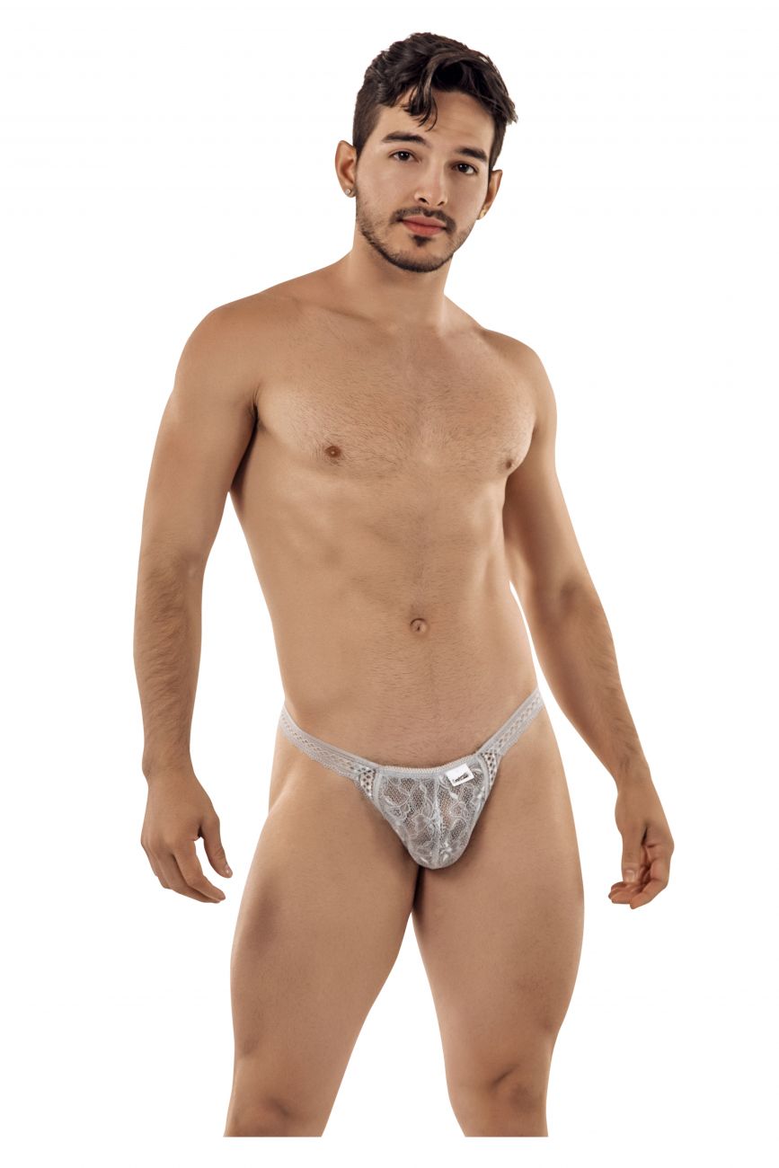 CandyMan Double Lace Thongs in Gray – men's thongs