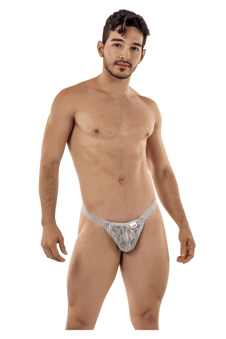 CandyMan Double Lace Thongs in Gray – men's thongs