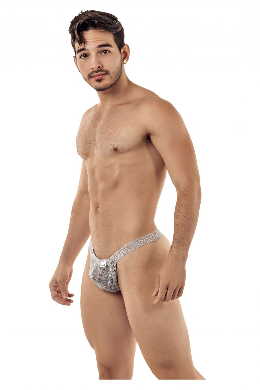 CandyMan Double Lace Thongs in Gray – men's thongs