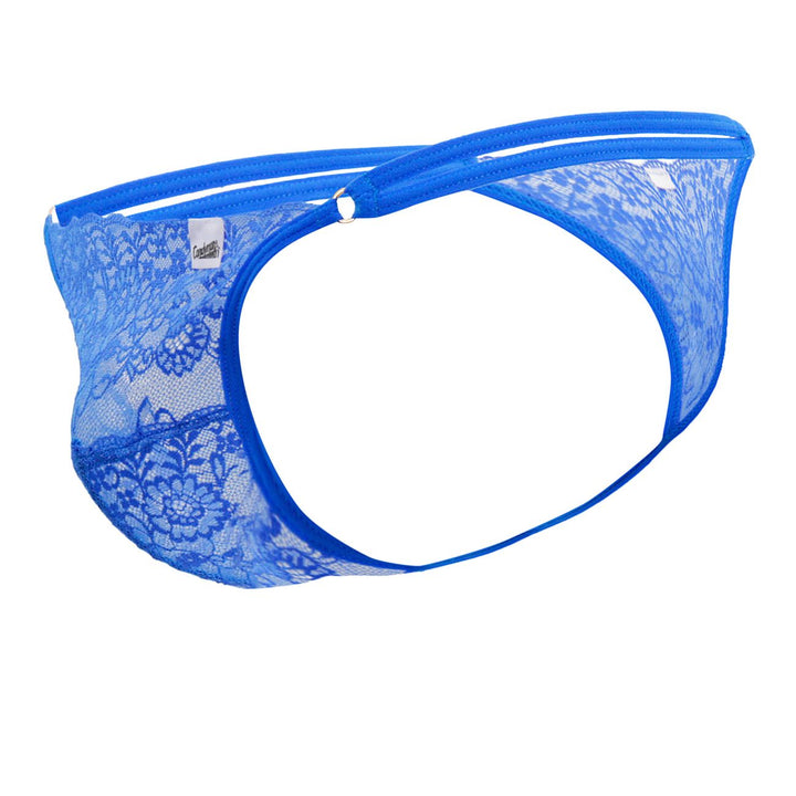 CandyMan men's blue 99421 lace G-string thong – barely-there microfiber underwear