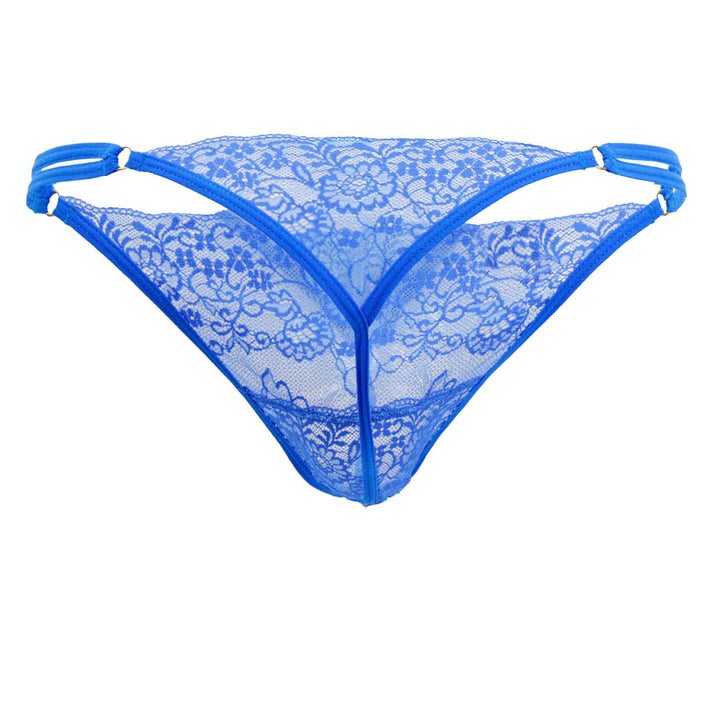 CandyMan men's blue 99421 lace G-string thong – barely-there microfiber underwear