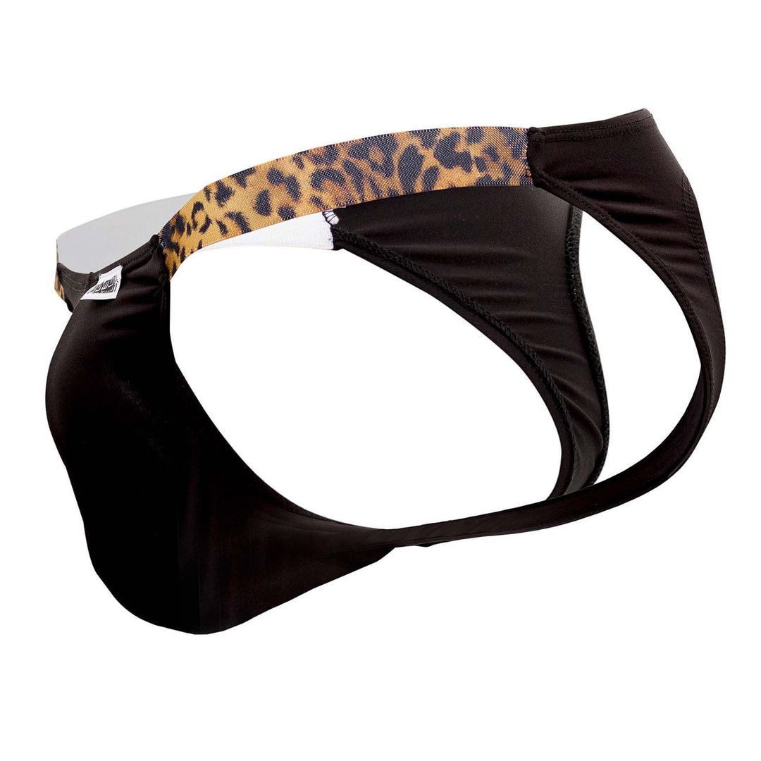 CandyMan Bikini Jockstrap in Black Animal Print – men's jockstraps