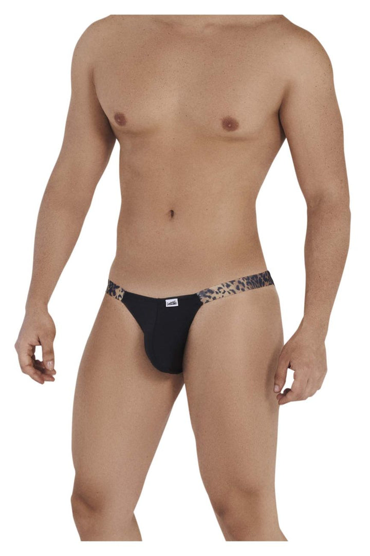 CandyMan Bikini Jockstrap in Black Animal Print – men's jockstraps