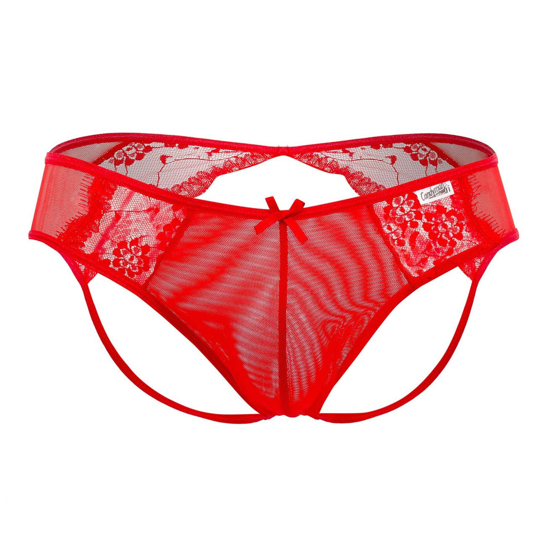 CandyMan Lace Mesh Jockstrap in Red – men's jockstraps