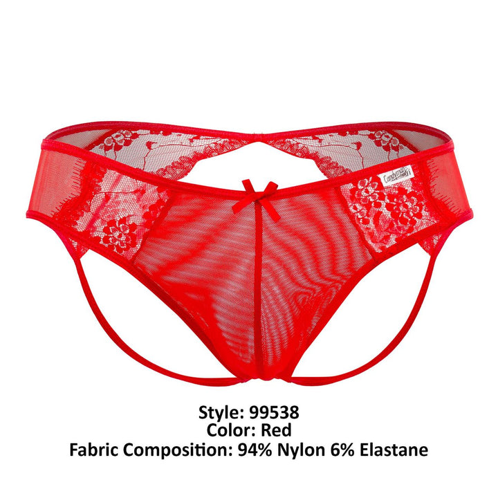 CandyMan Lace Mesh Jockstrap in Red – men's jockstraps