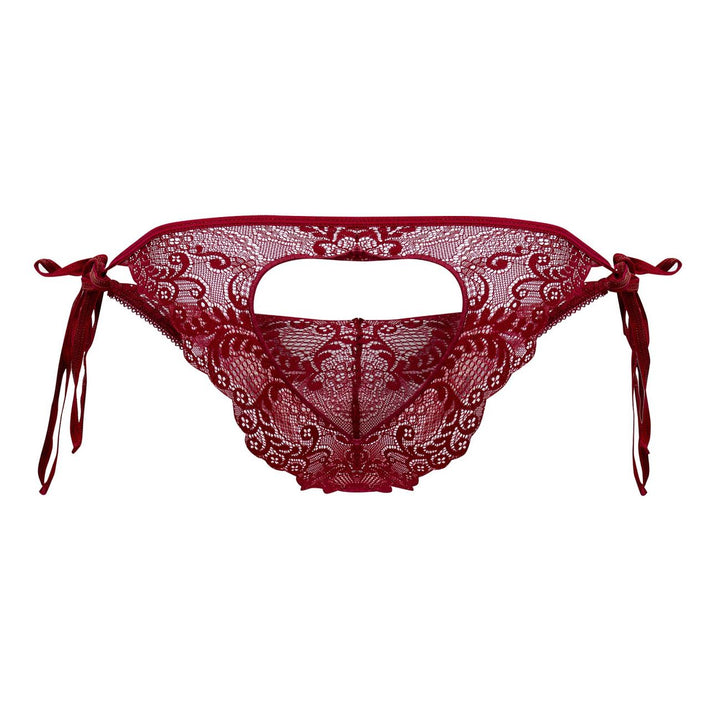CandyMan Lace Heart Bikini in Burgundy – men's briefs