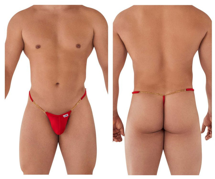 CandyMan Chain G-String in Red – men's thongs
