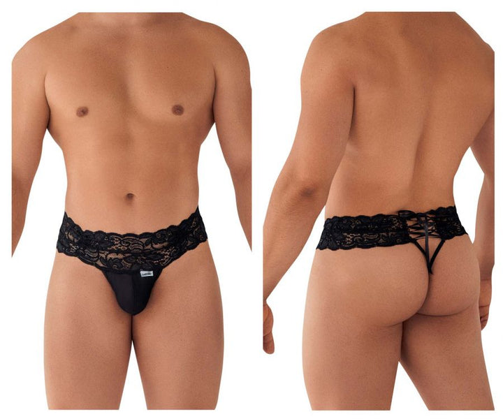 CandyMan Lace Mesh Thongs in Black – men's thongs