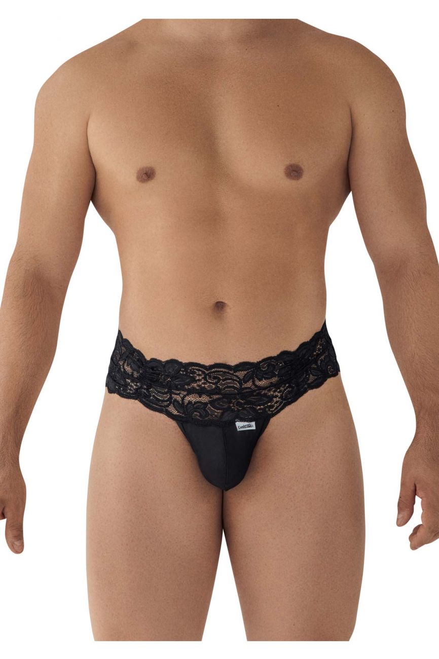 CandyMan Lace Mesh Thongs in Black – men's thongs