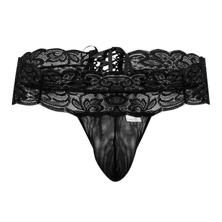 CandyMan Lace Mesh Thongs in Black – men's thongs