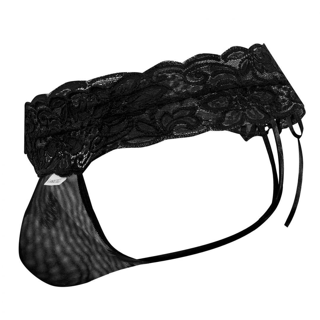 CandyMan Lace Mesh Thongs in Black – men's thongs