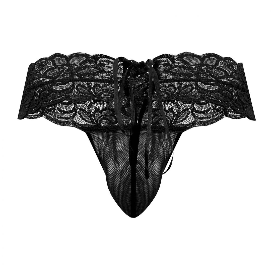 CandyMan Lace Mesh Thongs in Black – men's thongs