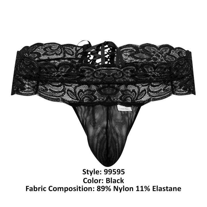CandyMan Lace Mesh Thongs in Black – men's thongs