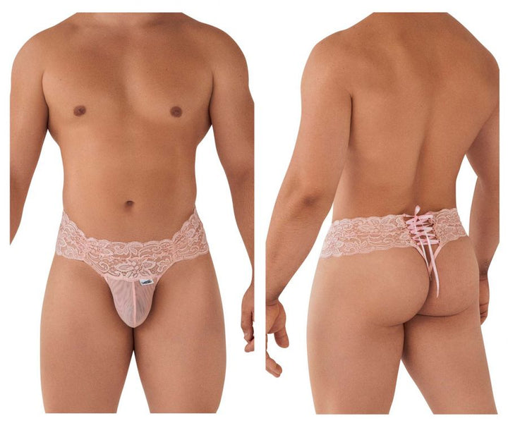 CandyMan Lace Mesh Thongs in Rose – men's thongs