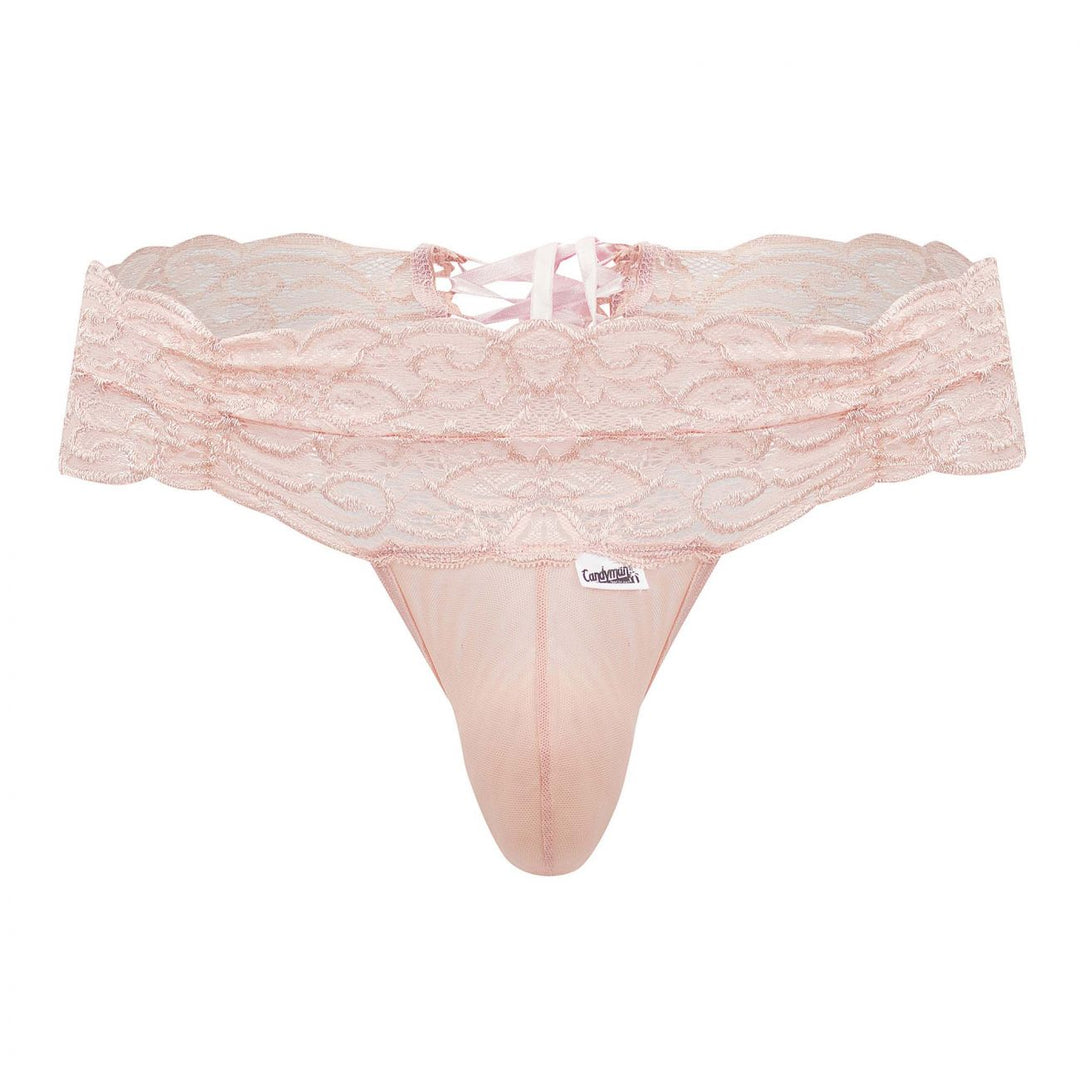 CandyMan Lace Mesh Thongs in Rose – men's thongs