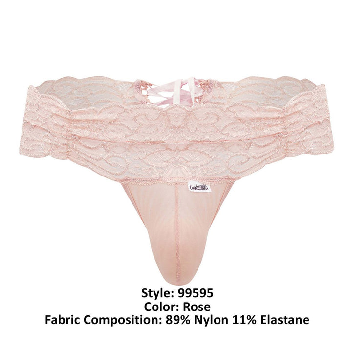 CandyMan Lace Mesh Thongs in Rose – men's thongs
