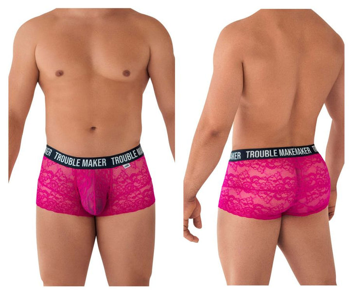 CandyMan Trouble Maker Lace Men's Trunk Underwear in Pink – men's trunks