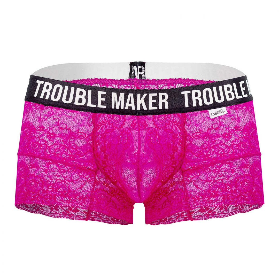 CandyMan Trouble Maker Lace Men's Trunk Underwear in Pink – men's trunks