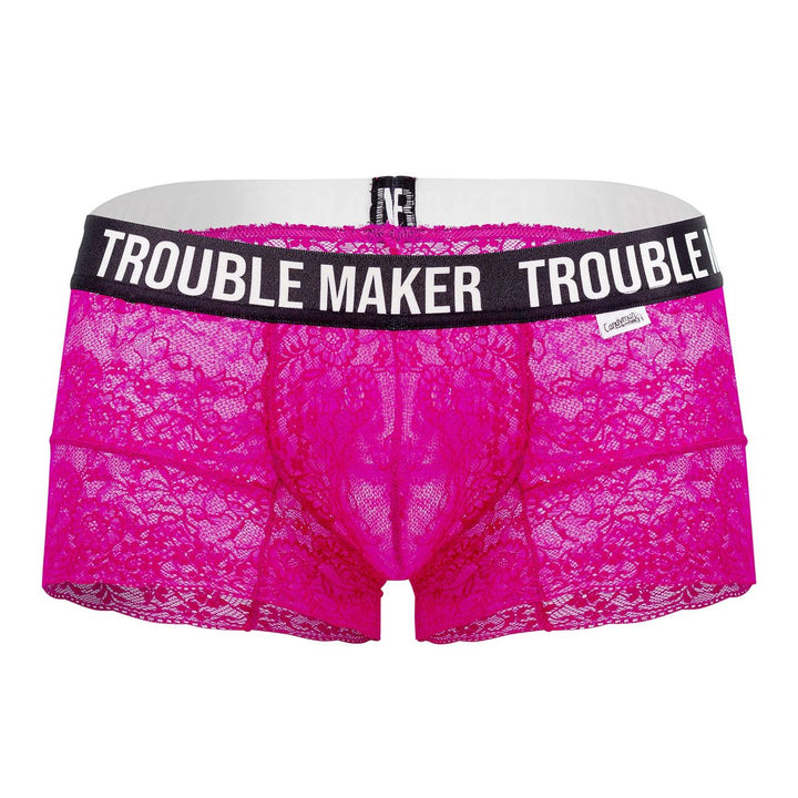 CandyMan Trouble Maker Lace Men's Trunk Underwear in Pink – men's trunks