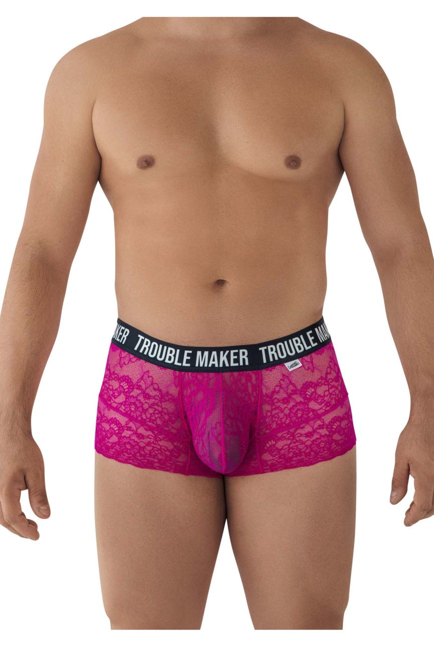 CandyMan Trouble Maker Lace Men's Trunk Underwear in Pink – men's trunks