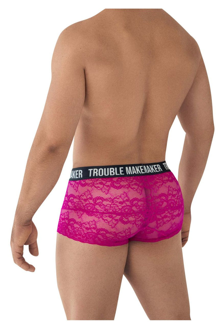 CandyMan Trouble Maker Lace Men's Trunk Underwear in Pink – men's trunks