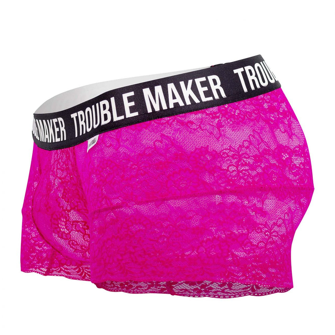 CandyMan Trouble Maker Lace Men's Trunk Underwear in Pink – men's trunks