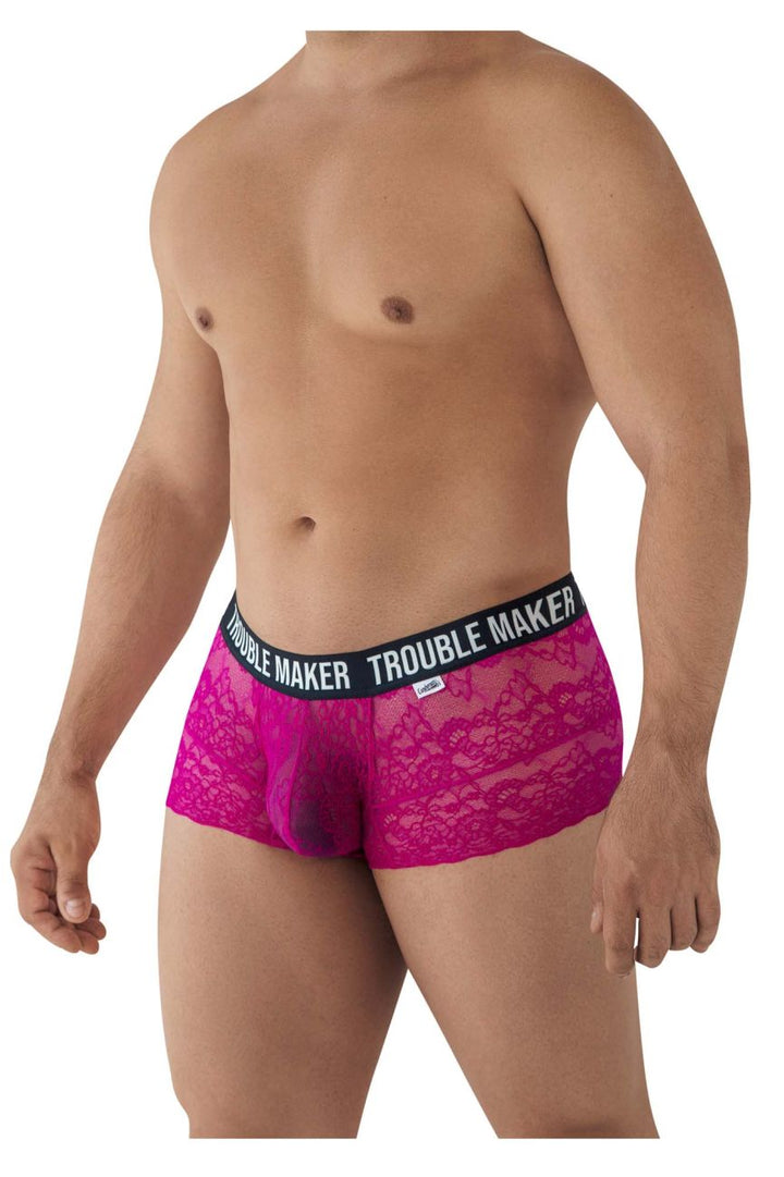 CandyMan Trouble Maker Lace Men's Trunk Underwear in Pink – men's trunks