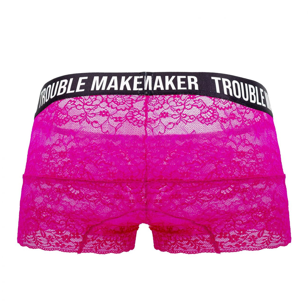 CandyMan Trouble Maker Lace Men's Trunk Underwear in Pink – men's trunks