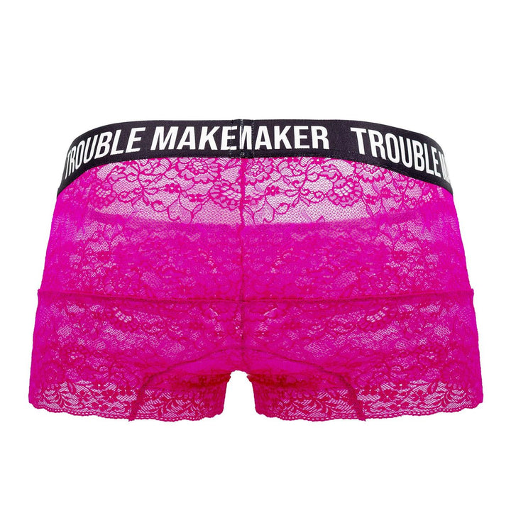 CandyMan Trouble Maker Lace Men's Trunk Underwear in Pink – men's trunks