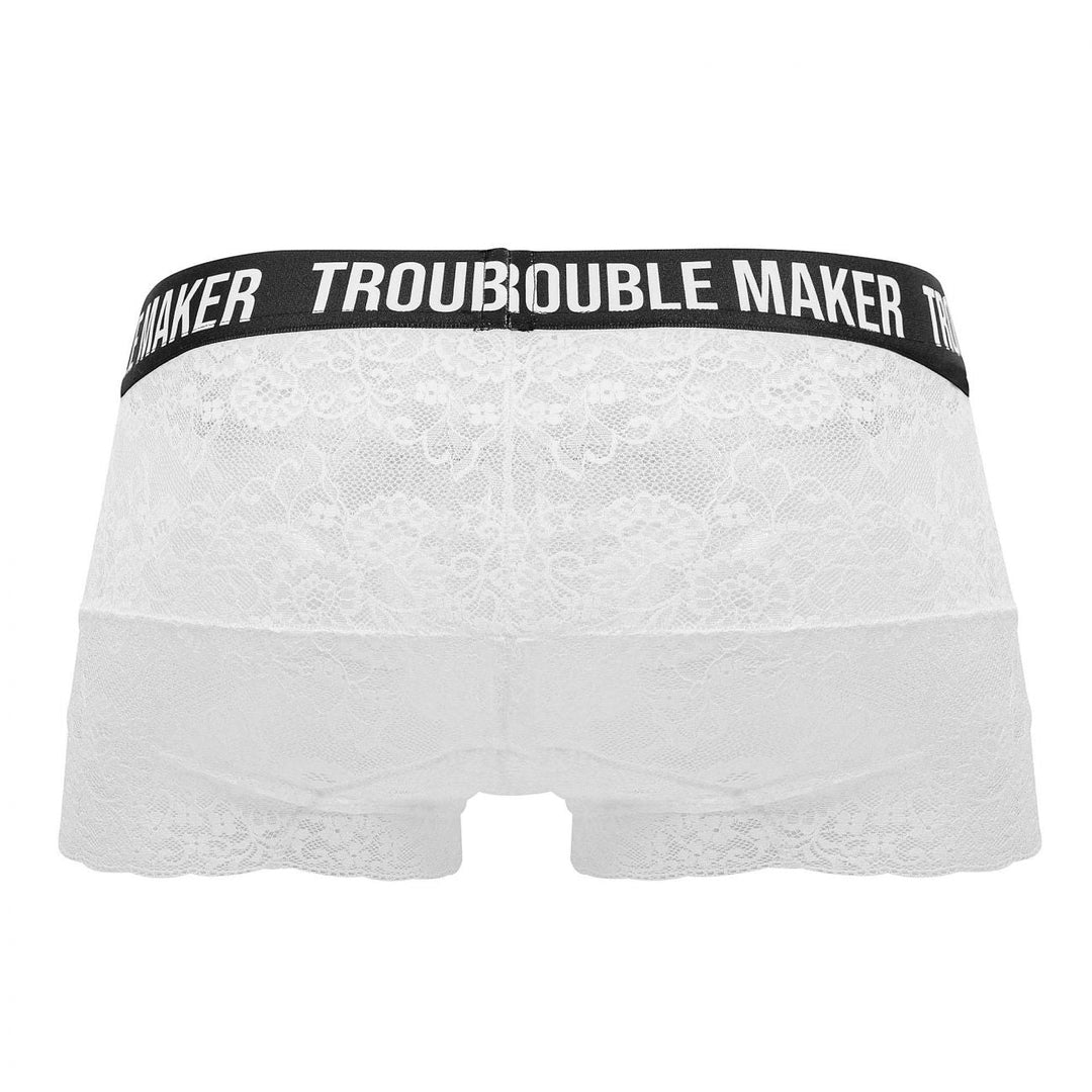 CandyMan Trouble Maker Lace Trunks in White – men's trunks