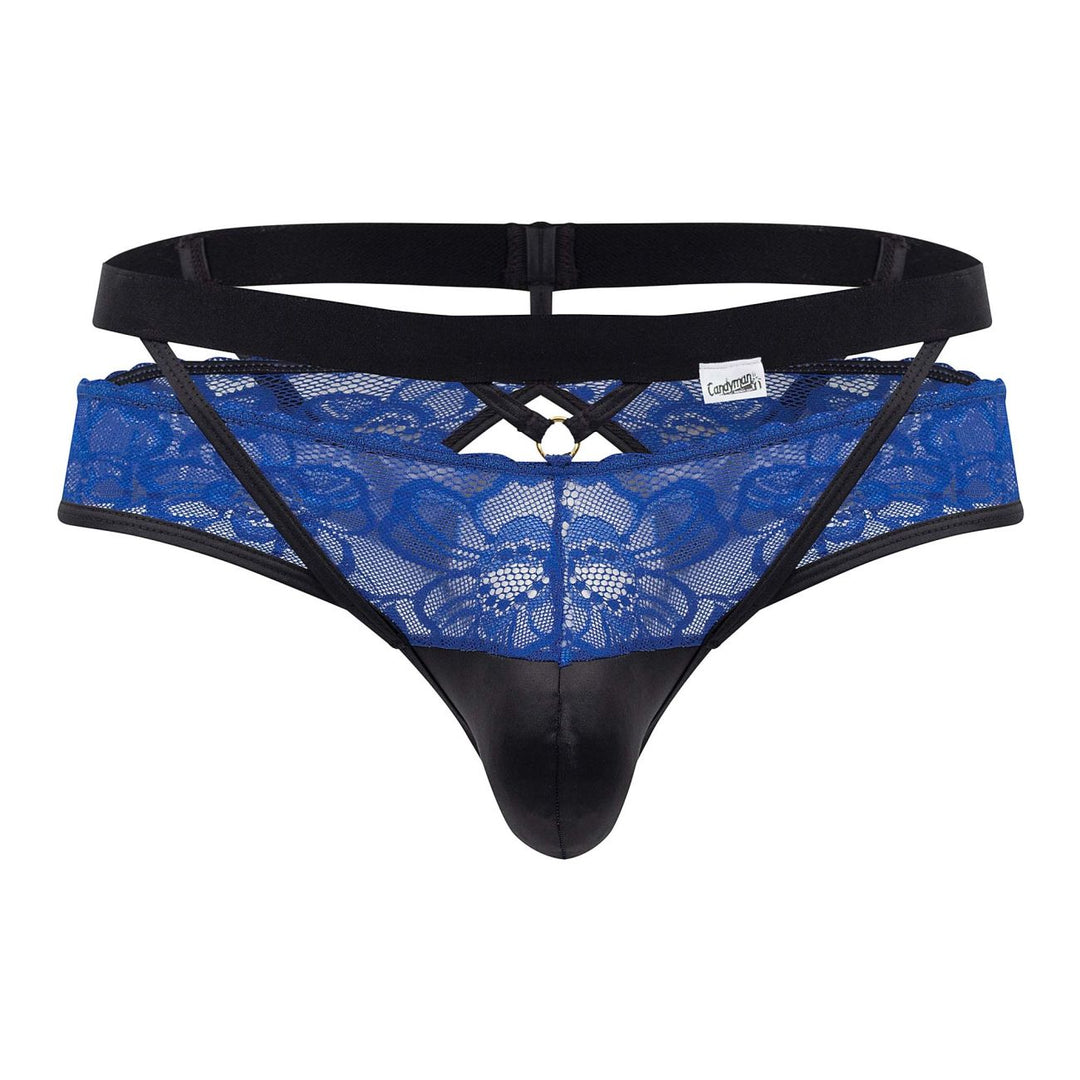 CandyMan Lace Jockstrap in Blue – men's jockstraps