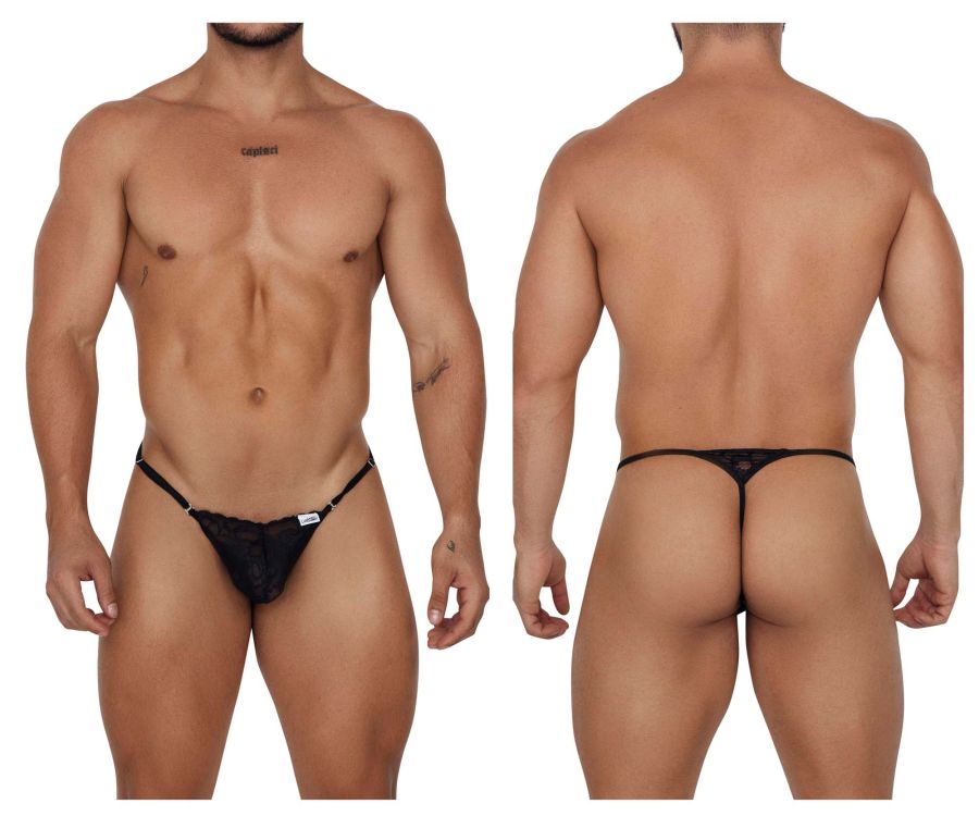 CandyMan Lace Thongs in Black – men's thongs