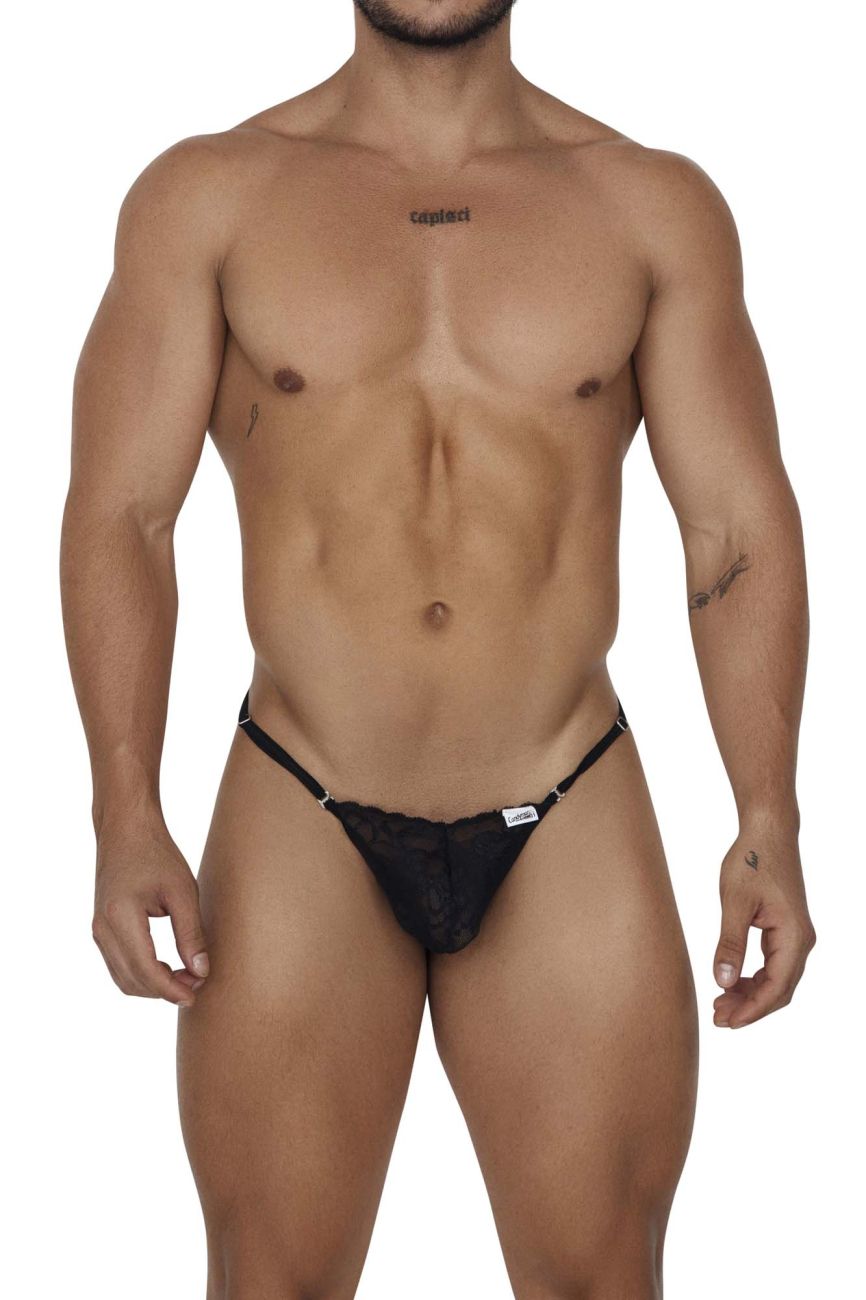 CandyMan Lace Thongs in Black – men's thongs