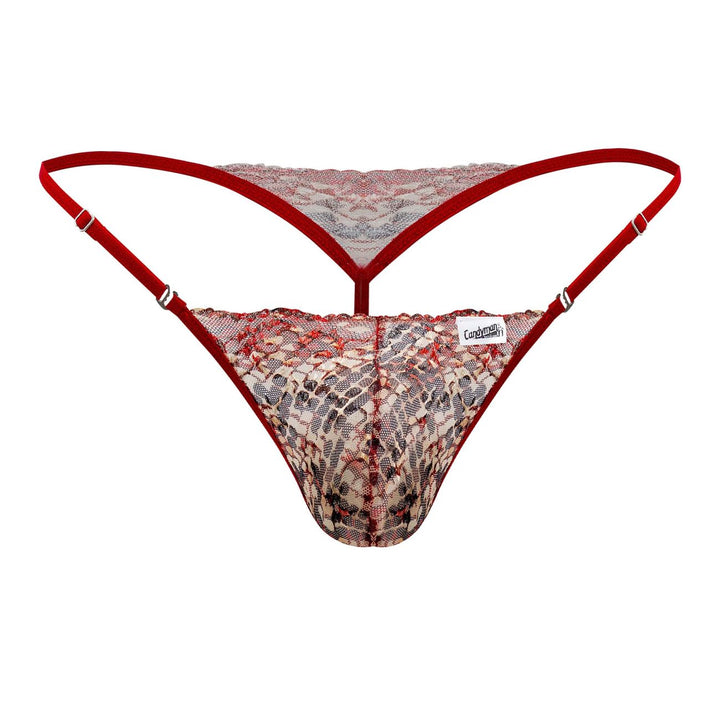 CandyMan Lace Thongs in Red Print – men's thongs