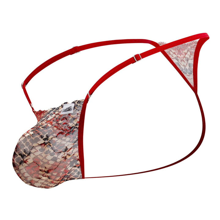 CandyMan Lace Thongs in Red Print – men's thongs