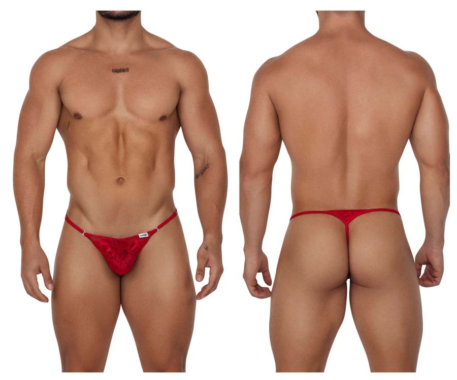 CandyMan Lace Thongs in Red – men's thongs