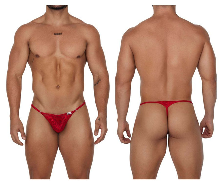 CandyMan Lace Thongs in Red – men's thongs