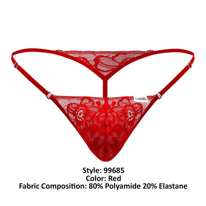 CandyMan Lace Thongs in Red – men's thongs