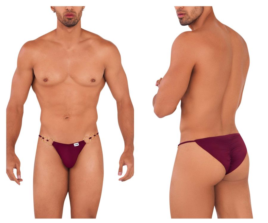 CandyMan Holes in One Bikini in Burgundy – men's briefs