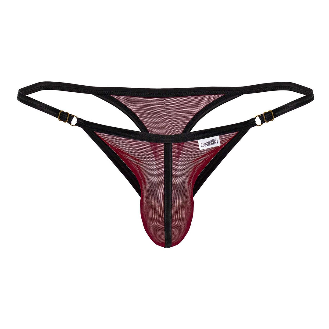 CandyMan Mesh Thongs in Burgundy – men's thongs