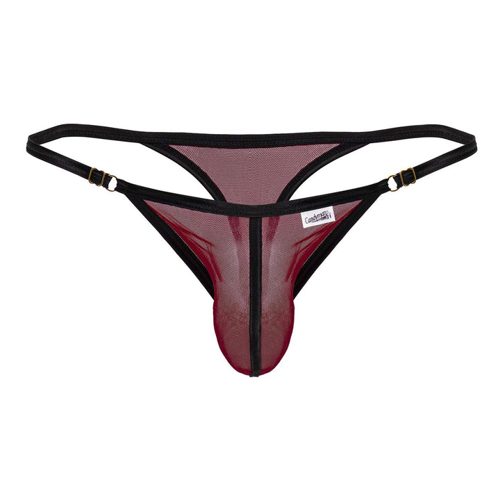 CandyMan Mesh Thongs in Burgundy – men's thongs