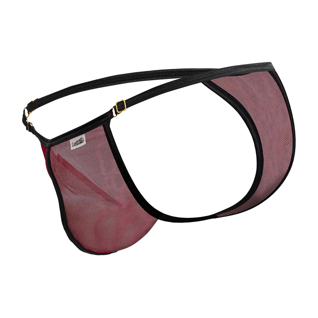 CandyMan Mesh Thongs in Burgundy – men's thongs