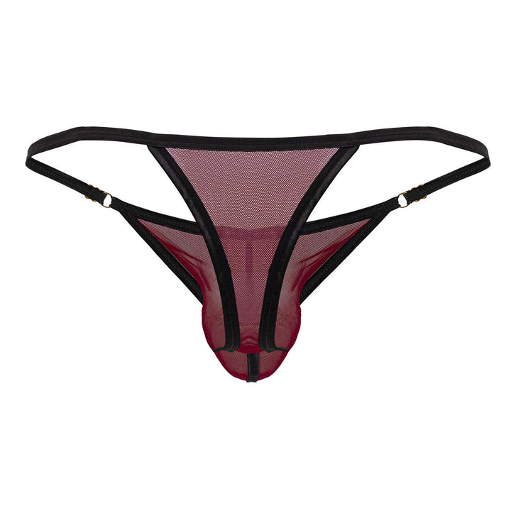 CandyMan Mesh Thongs in Burgundy – men's thongs