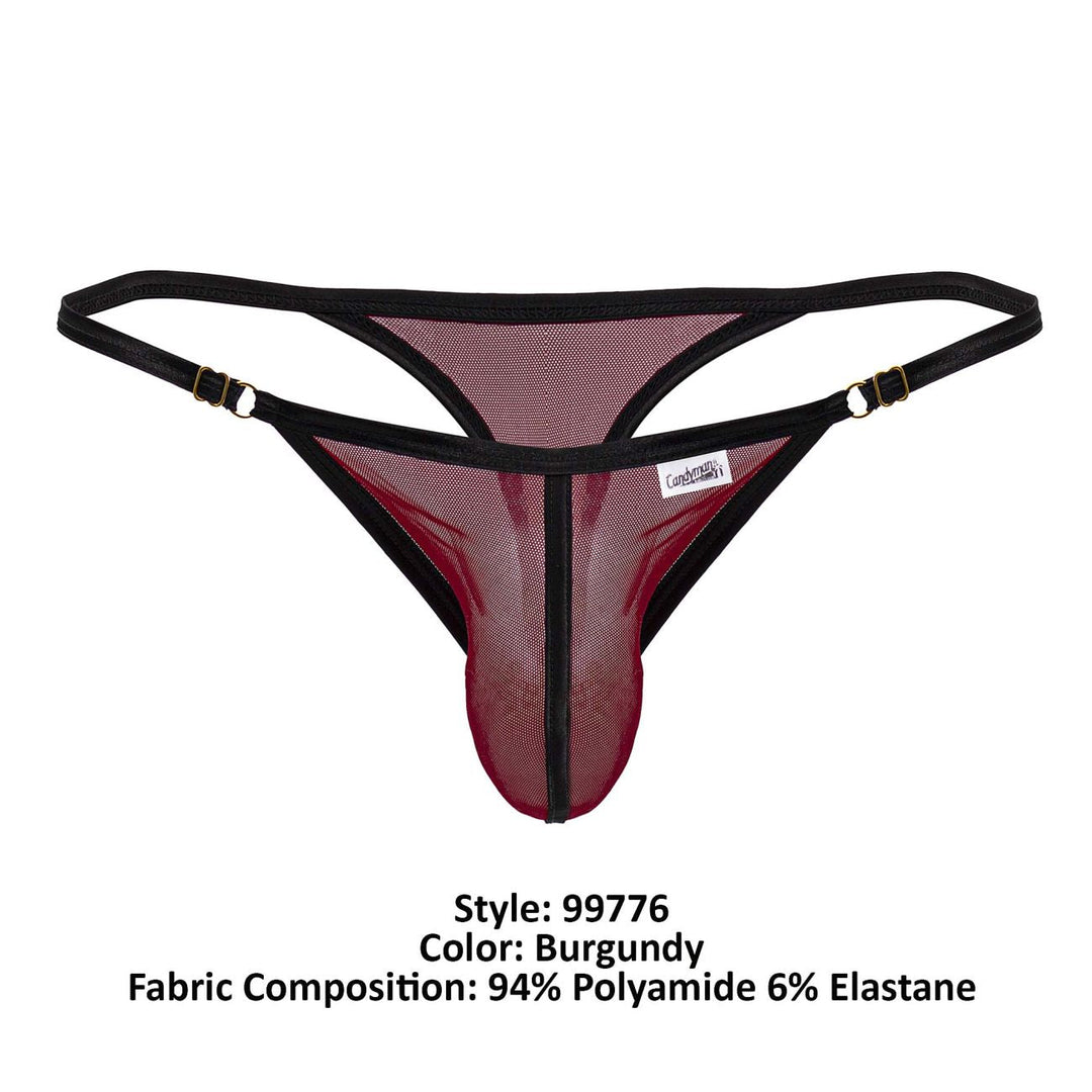 CandyMan Mesh Thongs in Burgundy – men's thongs