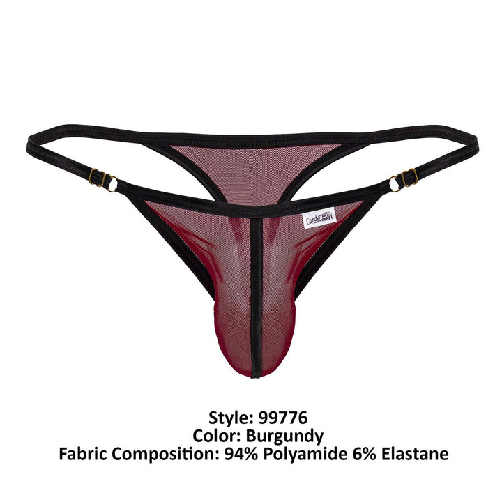 CandyMan Mesh Thongs in Burgundy – men's thongs