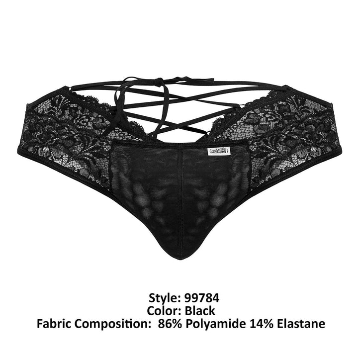CandyMan Lace Thongs in Black – men's thongs