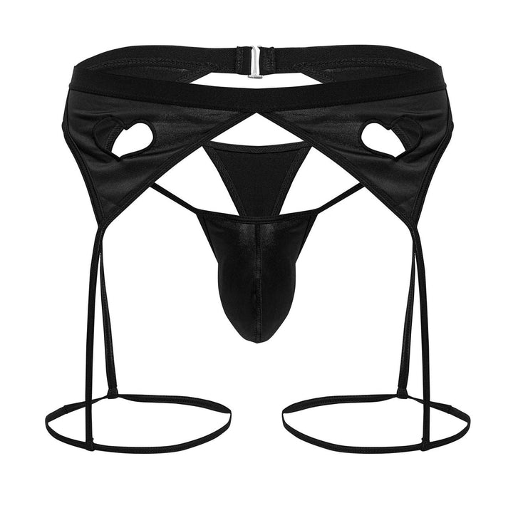 CandyMan Garter Outfit in Black – men's thongs